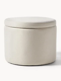 Pufs Y Otomanos|Pufs Y Otomanos>Westwing Collection Puf Alida, con espacio de almacenamiento Tejido blanco Off White