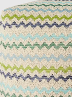 Cojines Para Suelo Y Pufs|Mantas>Missoni Puf artesanal Capri Tonos verdes y azules, blanco Off White