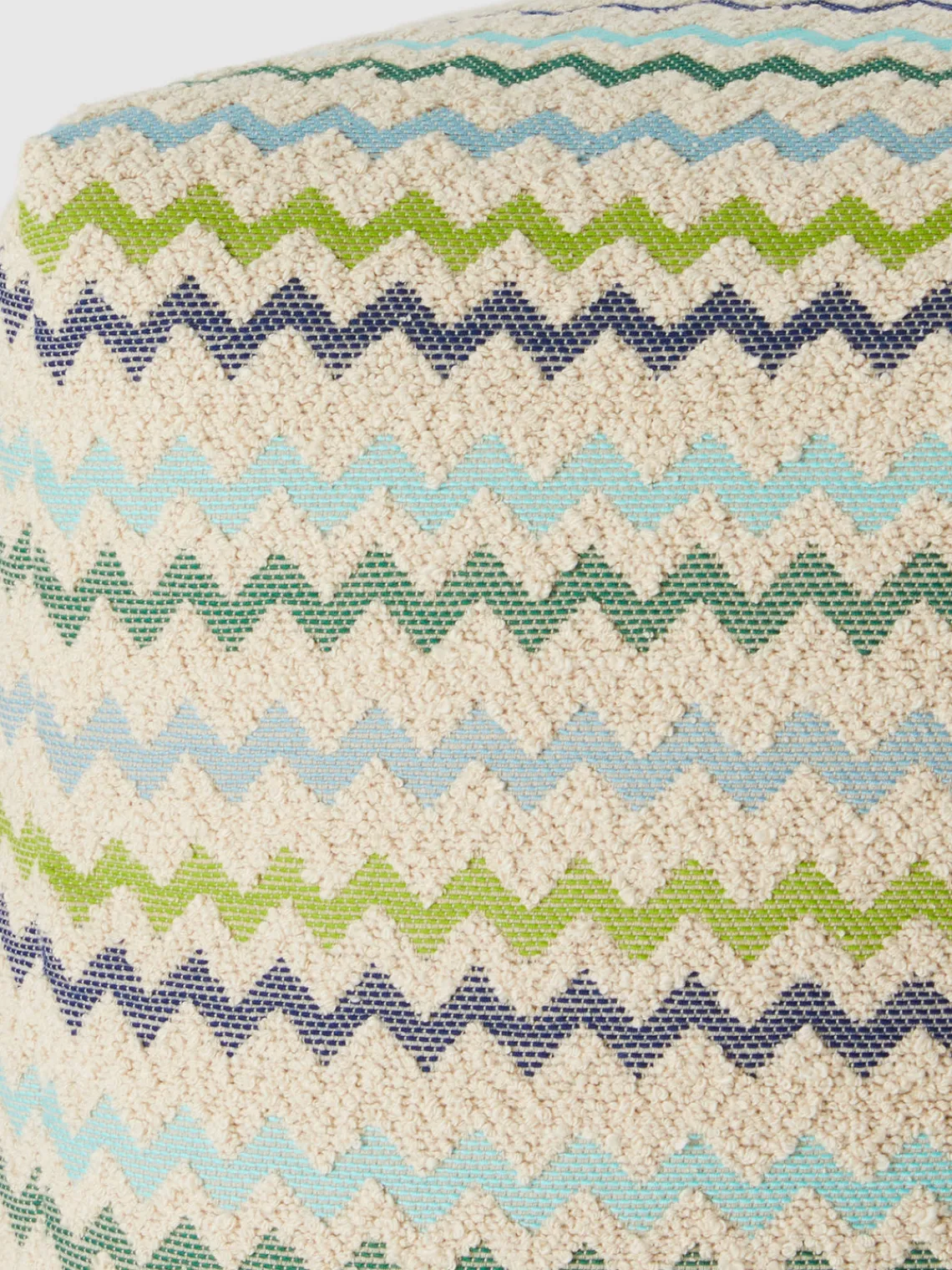 Cojines Para Suelo Y Pufs|Mantas>Missoni Puf artesanal Capri Tonos verdes y azules, blanco Off White