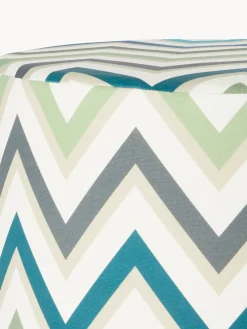 Cojines Para Suelo Y Pufs|Mantas></noscript>Missoni Puf artesanal Watamu Tonos verdes y azules, blanco Off White