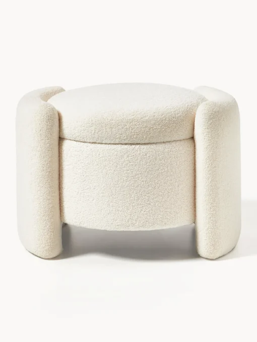 Pufs Y Otomanos|Pufs Y Otomanos>Westwing Collection Puf de borreguillo con espacio de almacenaje Benji Borreguillo blanco crema