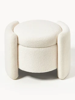 Pufs Y Otomanos|Pufs Y Otomanos></noscript>Westwing Collection Puf de borreguillo con espacio de almacenaje Benji Borreguillo blanco crema