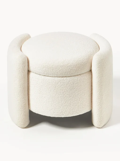Pufs Y Otomanos|Pufs Y Otomanos>Westwing Collection Puf de borreguillo con espacio de almacenaje Benji Borreguillo blanco crema