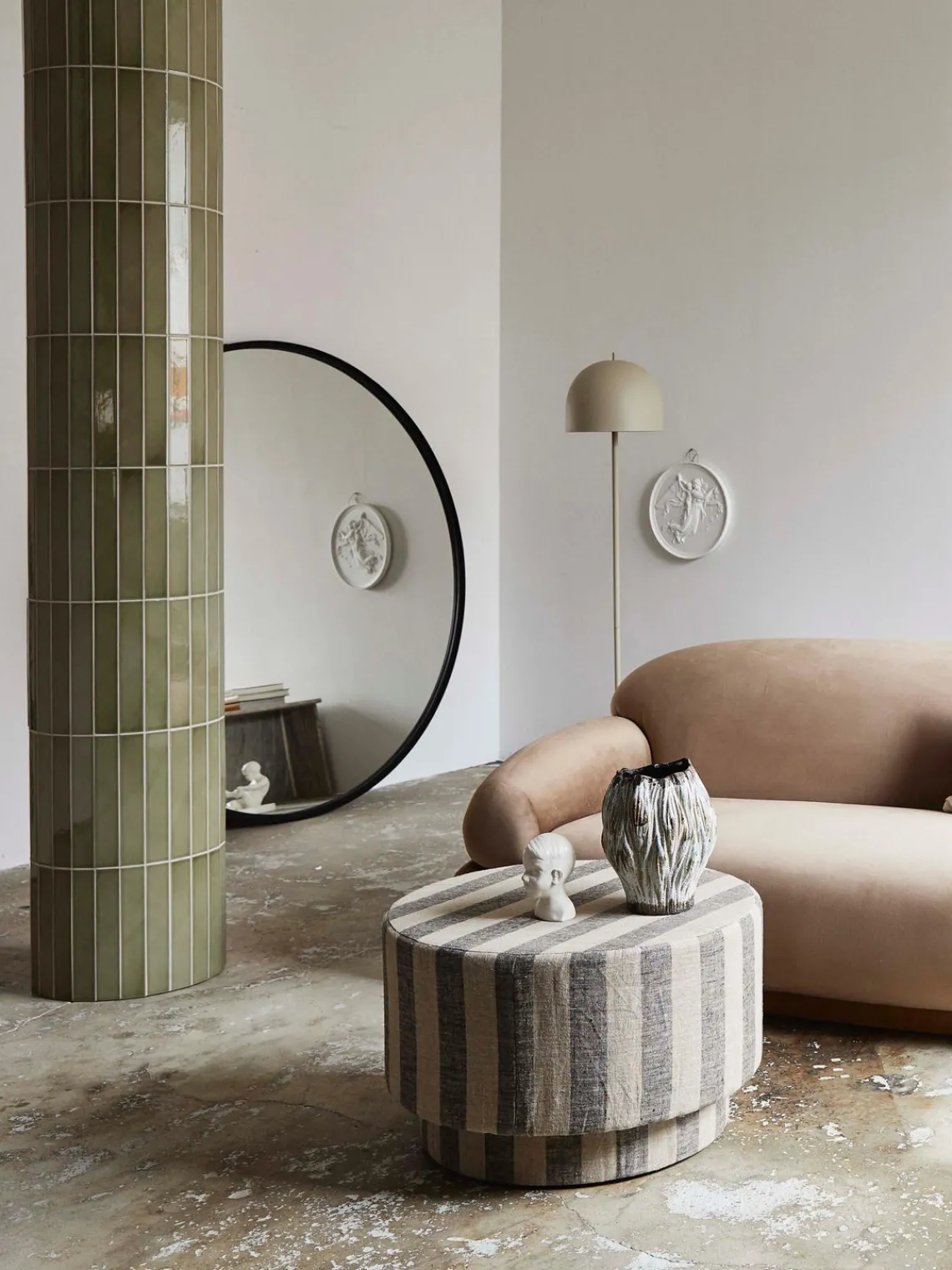 Cojines Para Suelo Y Pufs|Pufs Y Otomanos>Nordal Puf de lino Ladoga