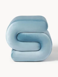 Pufs Y Otomanos|Pufs Y Otomanos></noscript>Westwing Collection Puf de terciopelo Merle Terciopelo azul claro