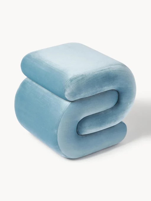 Pufs Y Otomanos|Pufs Y Otomanos>Westwing Collection Puf de terciopelo Merle Terciopelo azul claro