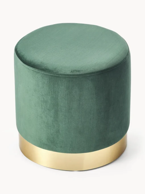 Pufs Y Otomanos|Pufs Y Otomanos>Westwing Collection Puf de terciopelo Orchid Terciopelo verde oscuro, dorado
