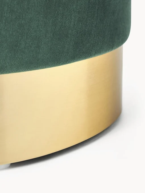 Pufs Y Otomanos|Pufs Y Otomanos>Westwing Collection Puf de terciopelo Orchid Terciopelo verde oscuro, dorado