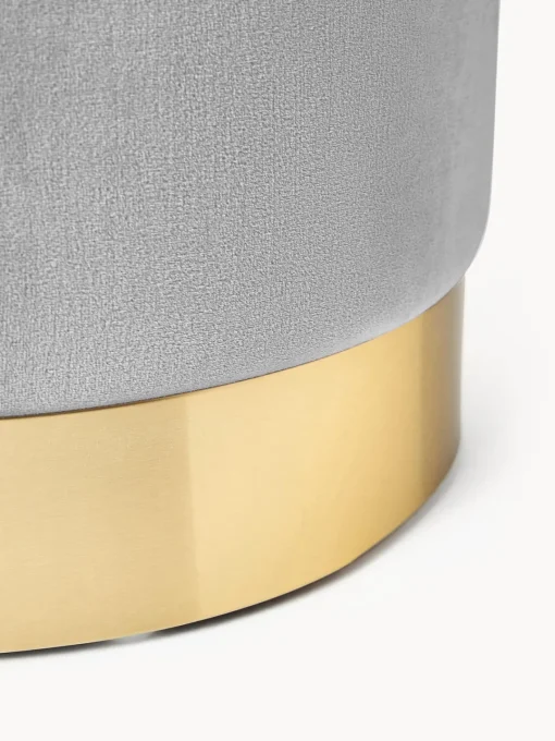 Pufs Y Otomanos|Pufs Y Otomanos>Westwing Collection Puf de terciopelo Orchid Terciopelo gris beige, dorado