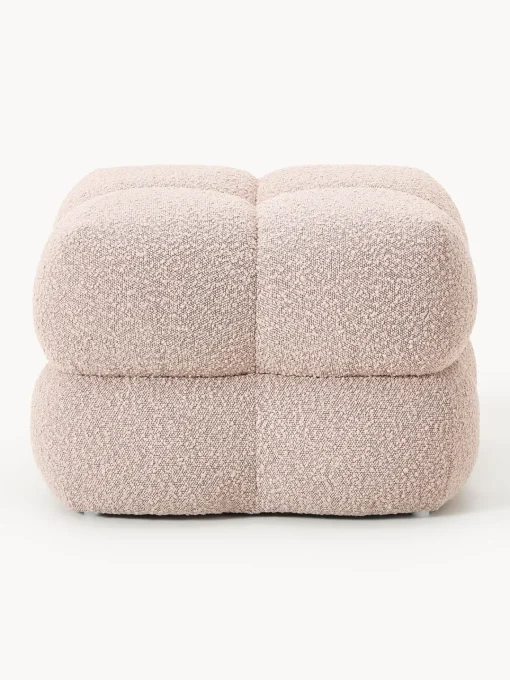 Pufs Y Otomanos|Pufs Y Otomanos>Westwing Collection Puf en tejido bouclé Ellie Bouclé rosa oscuro