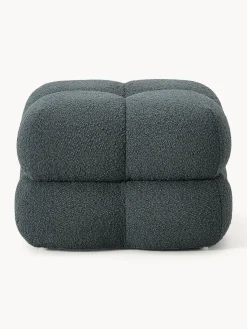 Pufs Y Otomanos|Pufs Y Otomanos></noscript>Westwing Collection Puf en tejido bouclé Ellie Bouclé gris azulado