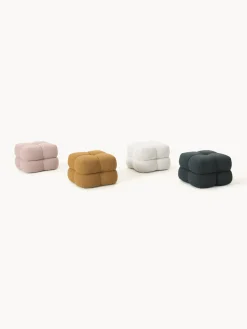 Pufs Y Otomanos|Pufs Y Otomanos></noscript>Westwing Collection Puf en tejido bouclé Ellie Bouclé gris azulado