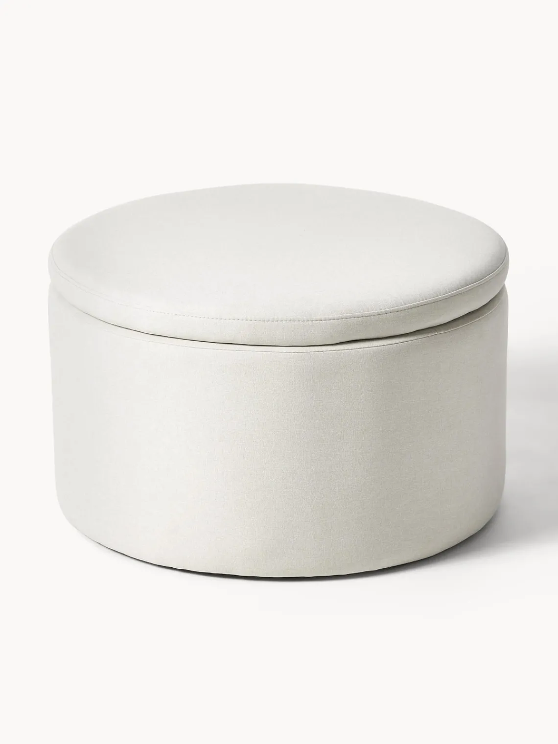 Pufs Y Otomanos|Pufs Y Otomanos>Westwing Collection Puf grande tapizado con espacio de almacenamiento Alida Tejido blanco Off White