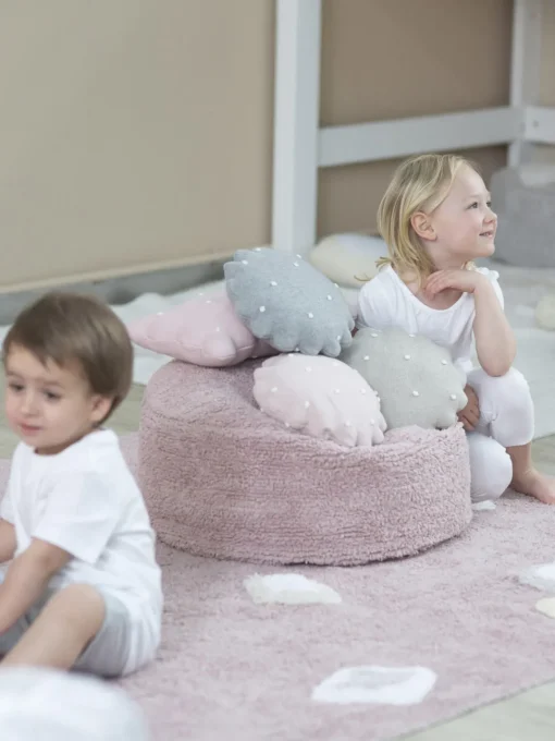 Decoración Infantil|Mesas Y Sillas Infantiles>Lorena Canals Puf infantil artesanal Chill Tejido rosa claro