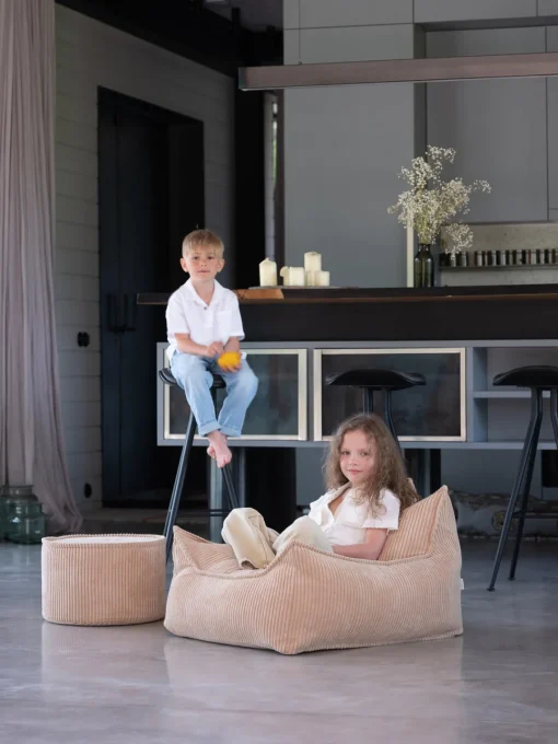 New Puf infantil de pana Sugar, Ø 40 cm Niños Decoración Infantil|Mesas Y Sillas Infantiles