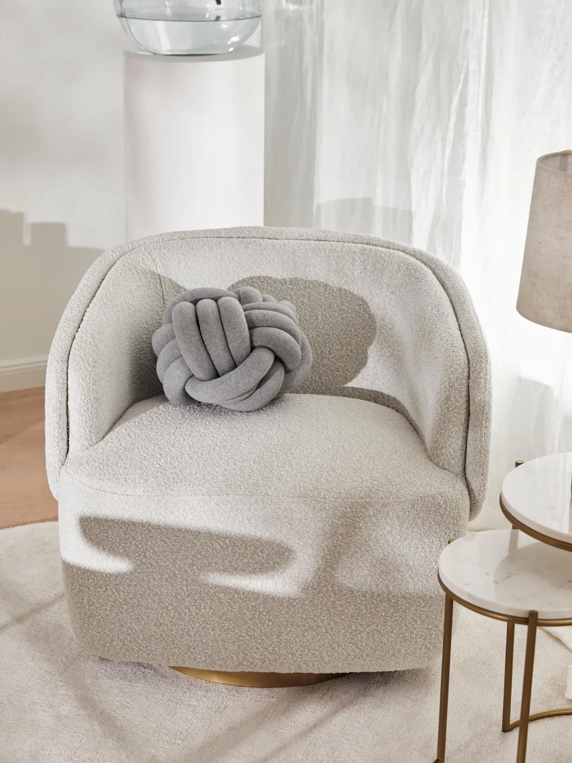 Cojines Decorativos|Mantas>Westwing Collection Puf nudo Twist Gris claro