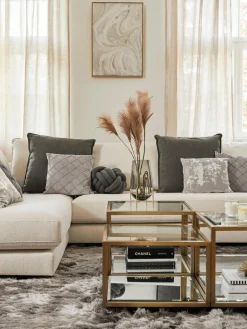 Mantas|Cojines Decorativos>Westwing Collection Puf nudo Twist Gris oscuro