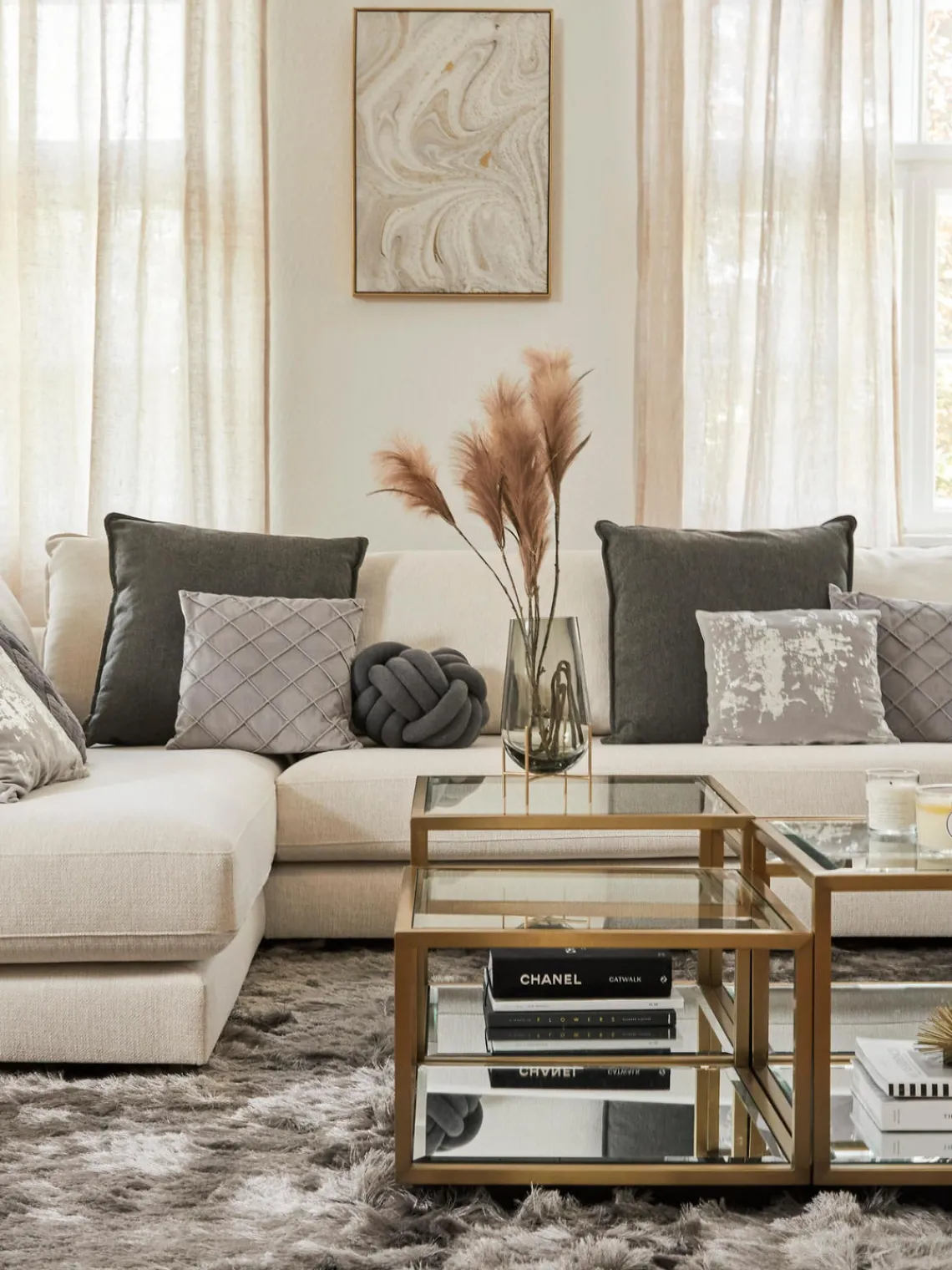 Mantas|Cojines Decorativos>Westwing Collection Puf nudo Twist Gris oscuro