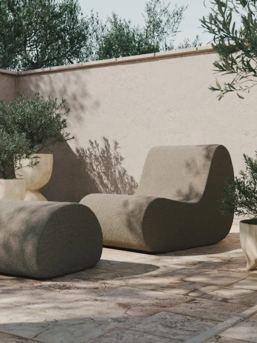 Sale Puf para exterior en tejido bouclé Rouli Sillones De Jardín|Sillones De Jardí­N