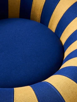 Puf De Exterior|Sillones></noscript>Studio About Puf redondo Float Azul oscuro, ocre