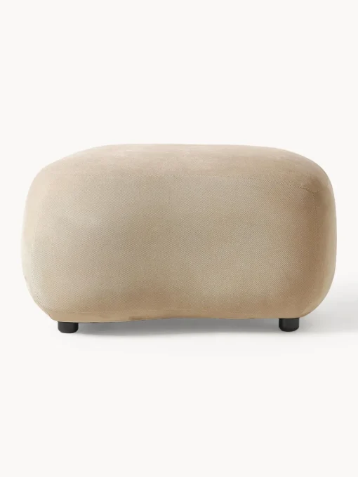 Reposapiés|Sofás>Westwing Collection Puf reposapiés Alba Tejido aterciopelado beige