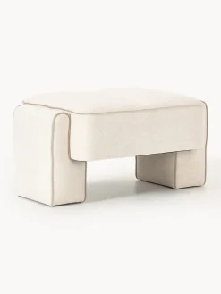Reposapiés|Sofás>Westwing Collection Puf reposapiés Bobi Tejido beige claro, beige