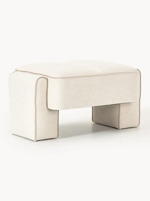 Reposapiés|Sofás>Westwing Collection Puf reposapiés Bobi Tejido beige claro, beige
