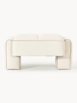 Reposapiés|Sofás></noscript>Westwing Collection Puf reposapiés Bobi Tejido beige claro, beige
