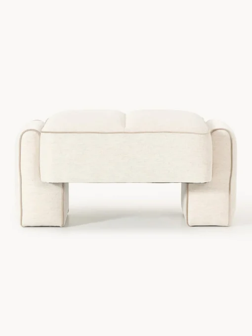Reposapiés|Sofás>Westwing Collection Puf reposapiés Bobi Tejido beige claro, beige