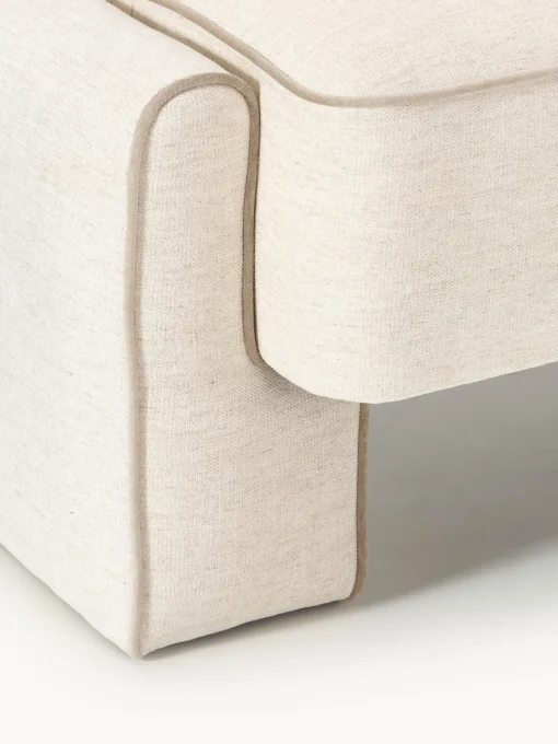 Reposapiés|Sofás>Westwing Collection Puf reposapiés Bobi Tejido beige claro, beige