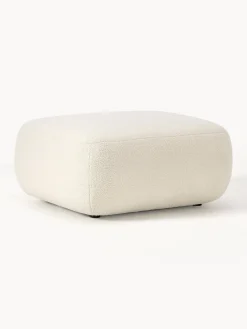 Reposapiés|Sofás>Westwing Collection Puf reposapiés de borreguillo Sofia Tejido blanco Off White