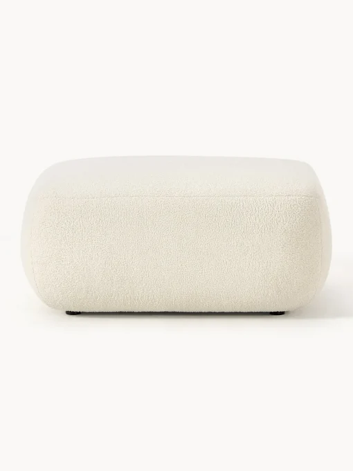 Reposapiés|Sofás>Westwing Collection Puf reposapiés de borreguillo Sofia Tejido blanco Off White