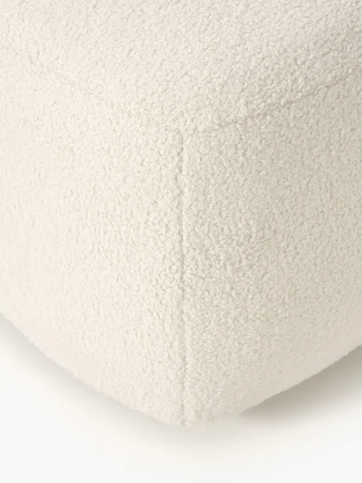 Reposapiés|Sofás>Westwing Collection Puf reposapiés de borreguillo Sofia Tejido blanco Off White
