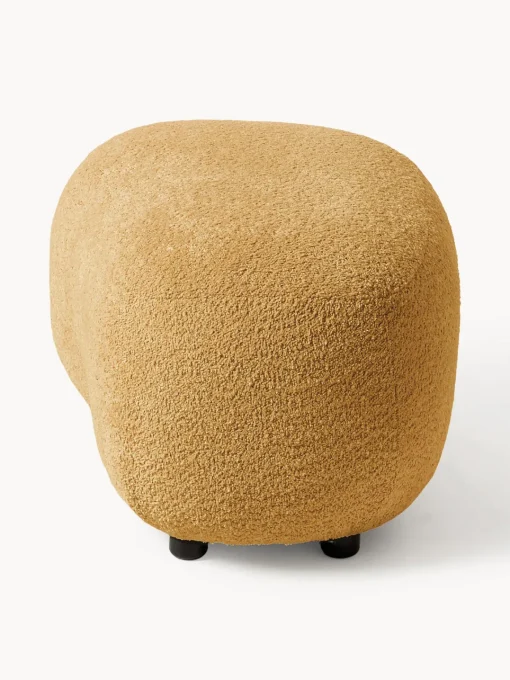 Reposapiés|Sofás>Westwing Collection Puf reposapiés de borreguillo bouclé Alba Borreguillo bouclé ocre
