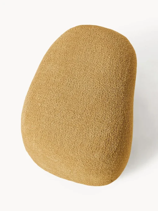 Reposapiés|Sofás>Westwing Collection Puf reposapiés de borreguillo bouclé Alba Borreguillo bouclé ocre