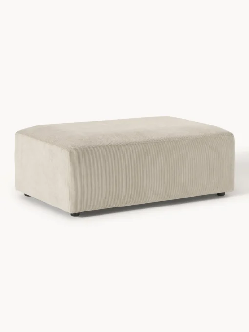 Reposapiés|Sofás>Westwing Collection Puf reposapiés de pana grande Melva, An 116 x F 72 cm Pana beige claro
