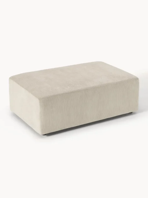 Reposapiés|Sofás>Westwing Collection Puf reposapiés de pana grande Melva, An 116 x F 72 cm Pana beige claro
