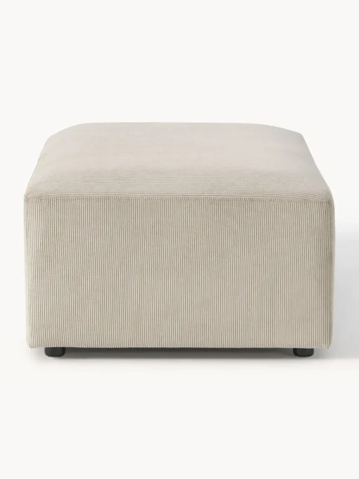Reposapiés|Sofás>Westwing Collection Puf reposapiés de pana grande Melva, An 116 x F 72 cm Pana beige claro