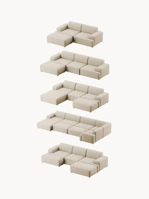 Reposapiés|Sofás>Westwing Collection Puf reposapiés de pana grande Melva, An 116 x F 72 cm Pana beige claro