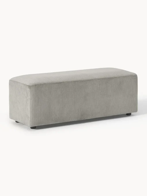 Reposapiés|Sofás>Westwing Collection Puf reposapiés de pana grande Melva, 116 x 42 cm Pana gris