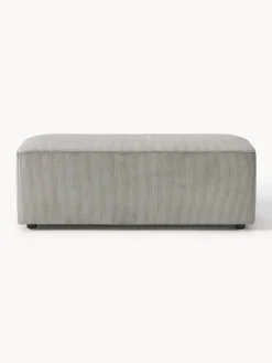Reposapiés|Sofás></noscript>Westwing Collection Puf reposapiés de pana grande Melva, 116 x 42 cm Pana gris