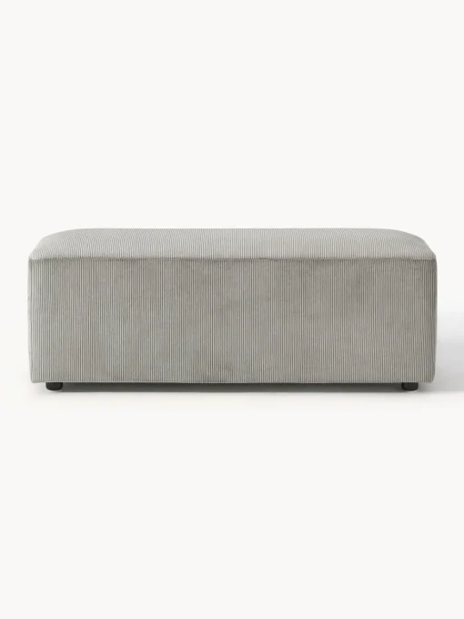 Reposapiés|Sofás>Westwing Collection Puf reposapiés de pana grande Melva, 116 x 42 cm Pana gris