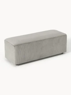 Reposapiés|Sofás></noscript>Westwing Collection Puf reposapiés de pana grande Melva, 116 x 42 cm Pana gris
