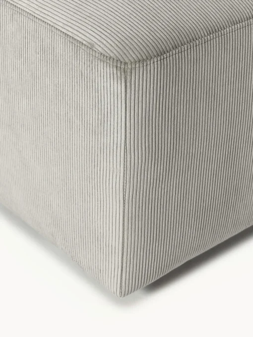 Reposapiés|Sofás>Westwing Collection Puf reposapiés de pana grande Melva, 116 x 42 cm Pana gris