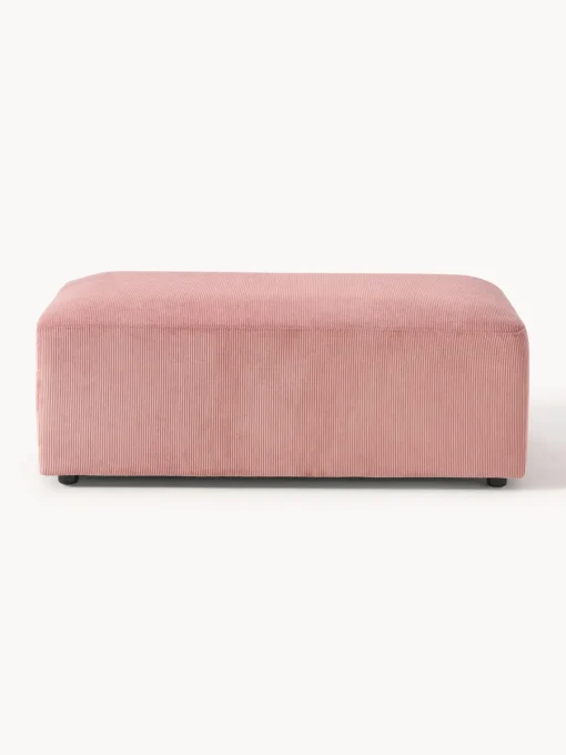 Reposapiés|Sofás>Westwing Collection Puf reposapiés de pana grande Melva, An 116 x F 72 cm Pana rosa palo