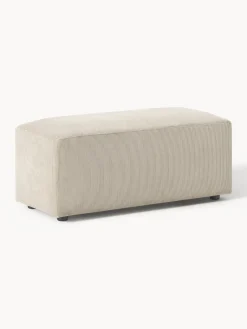 Reposapiés|Sofás>Westwing Collection Puf reposapiés de pana Melva, An 99 x F 42 cm Pana beige claro