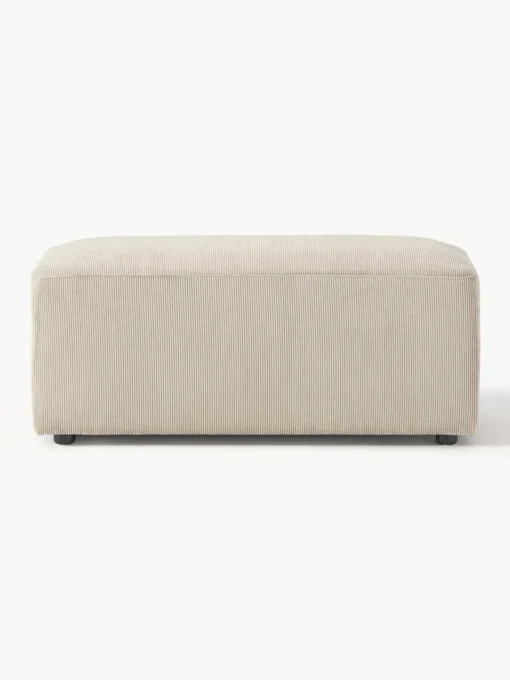 Reposapiés|Sofás>Westwing Collection Puf reposapiés de pana Melva, An 99 x F 42 cm Pana beige claro