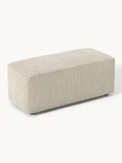 Reposapiés|Sofás></noscript>Westwing Collection Puf reposapiés de pana Melva, An 99 x F 42 cm Pana beige claro