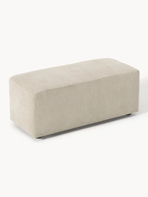Reposapiés|Sofás>Westwing Collection Puf reposapiés de pana Melva, An 99 x F 42 cm Pana beige claro