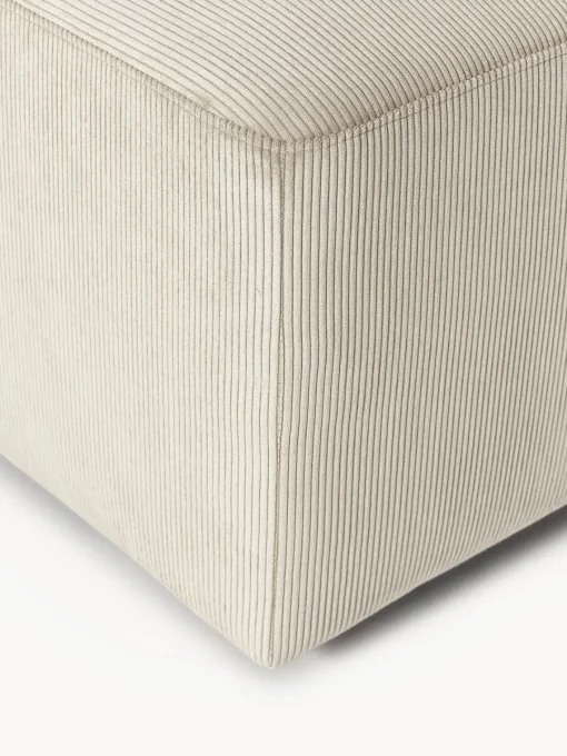 Reposapiés|Sofás>Westwing Collection Puf reposapiés de pana Melva, An 99 x F 42 cm Pana beige claro